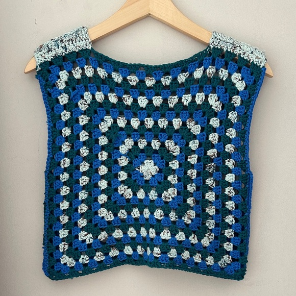 Handmade Tops - Handmade Crochet Granny Square Vest Top